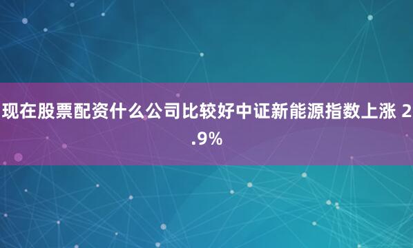 现在股票配资什么公司比较好中证新能源指数上涨 2.9%